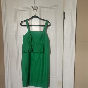 J. Crew Green Sleeveless Tiered Midi Dress for Cocktail
